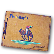 Image of a leather-bound photo album from Yellowstone Park