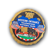 Image of a national park entrance sticker for Yellowstone Park