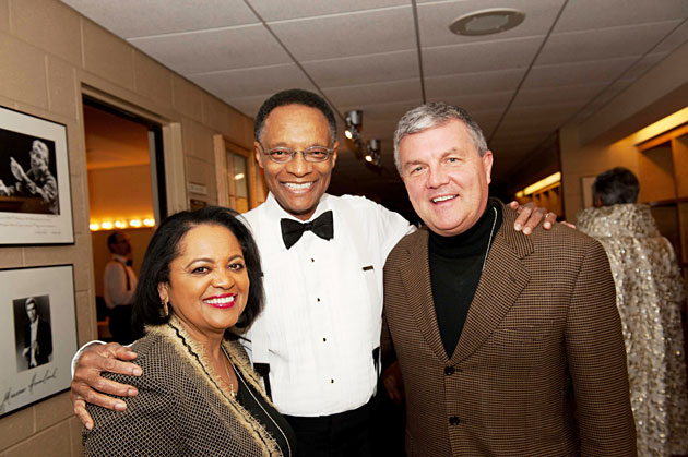 WTTW’s VP Frances Harth, Ramsey Lewis and WTTW’s CEO Dan Schmidt