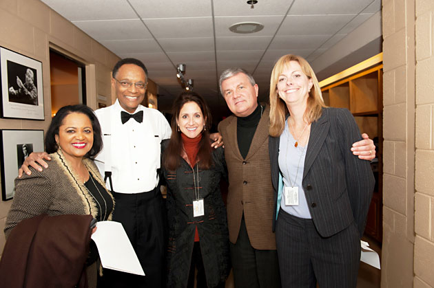 Ramsey Lewis with WTTW Team Frances Harth, Nicolette Ferri, Dan Schmidt and Parke Richeson