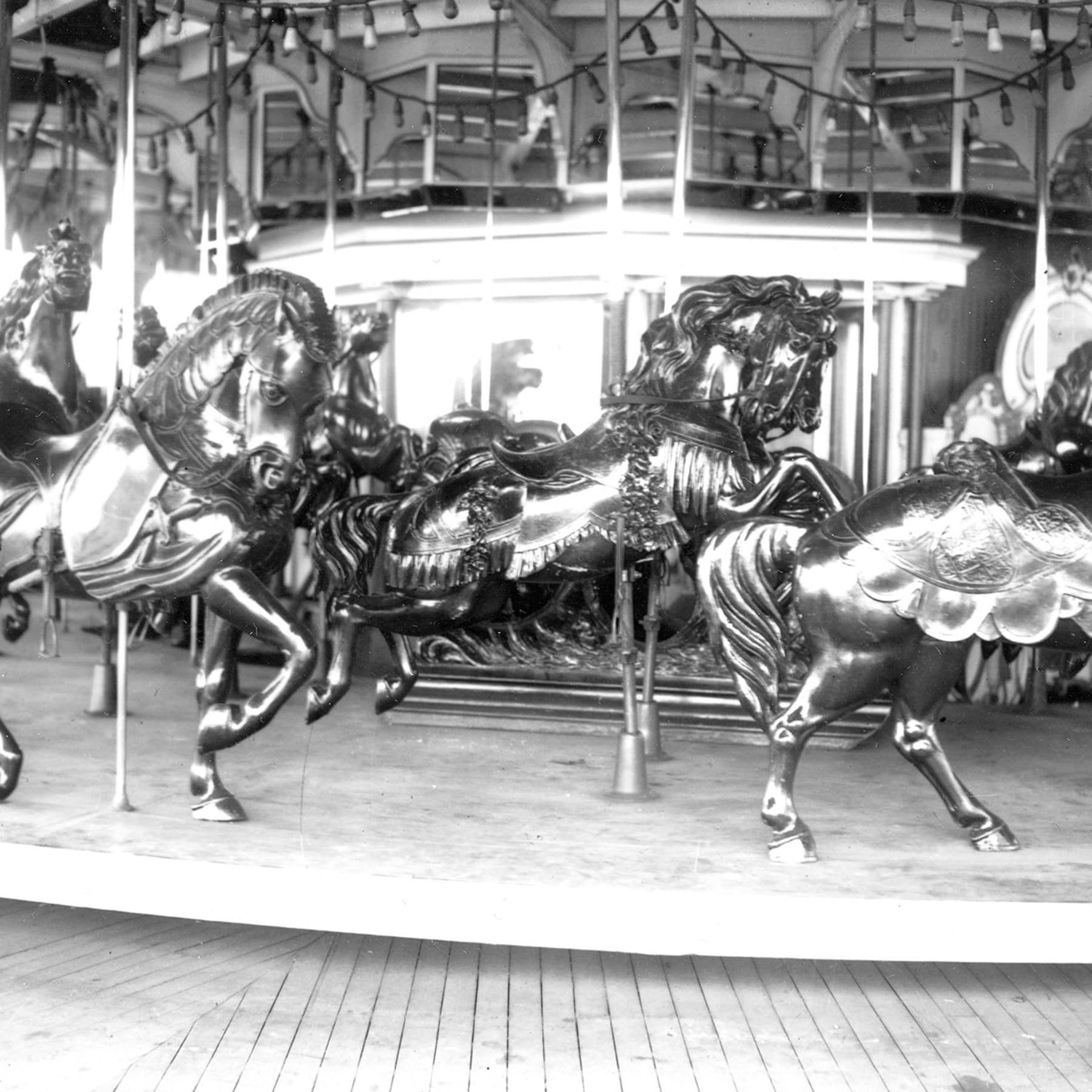 One of the carousel's hand-carved horses