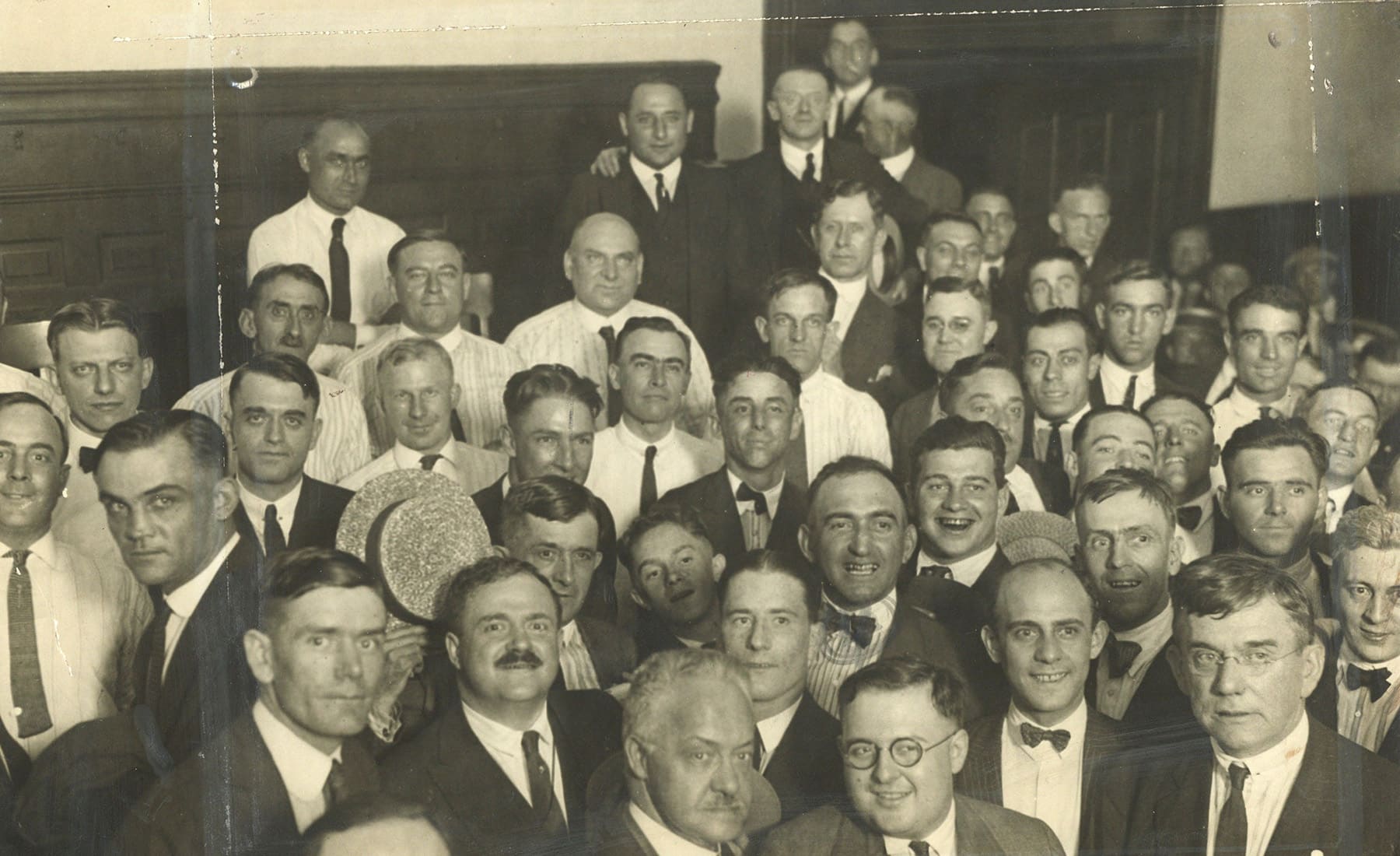 The Black Sox, their lawyers, and fans pose for a photo shortly after the verdict