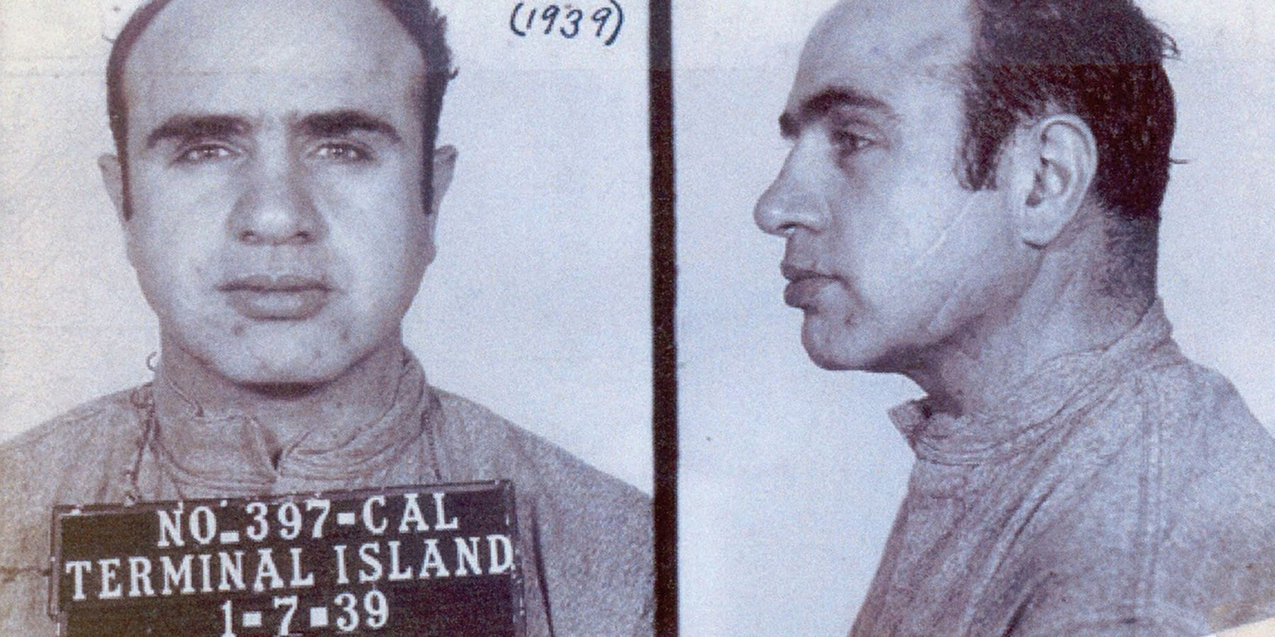 A 1939 mugshot of Al Capone