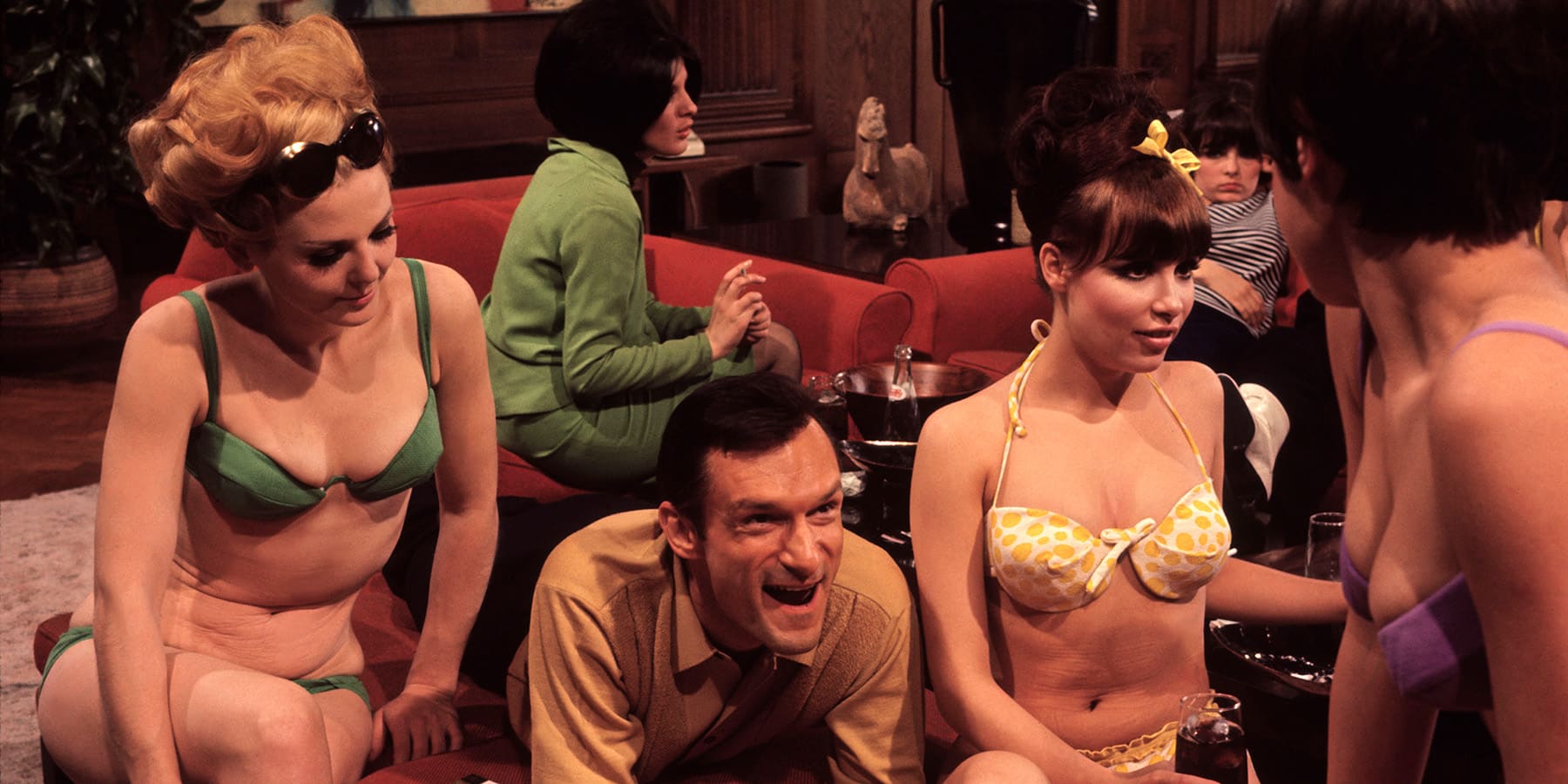 Hugh Hefner at the Playboy Mansion in 1966
