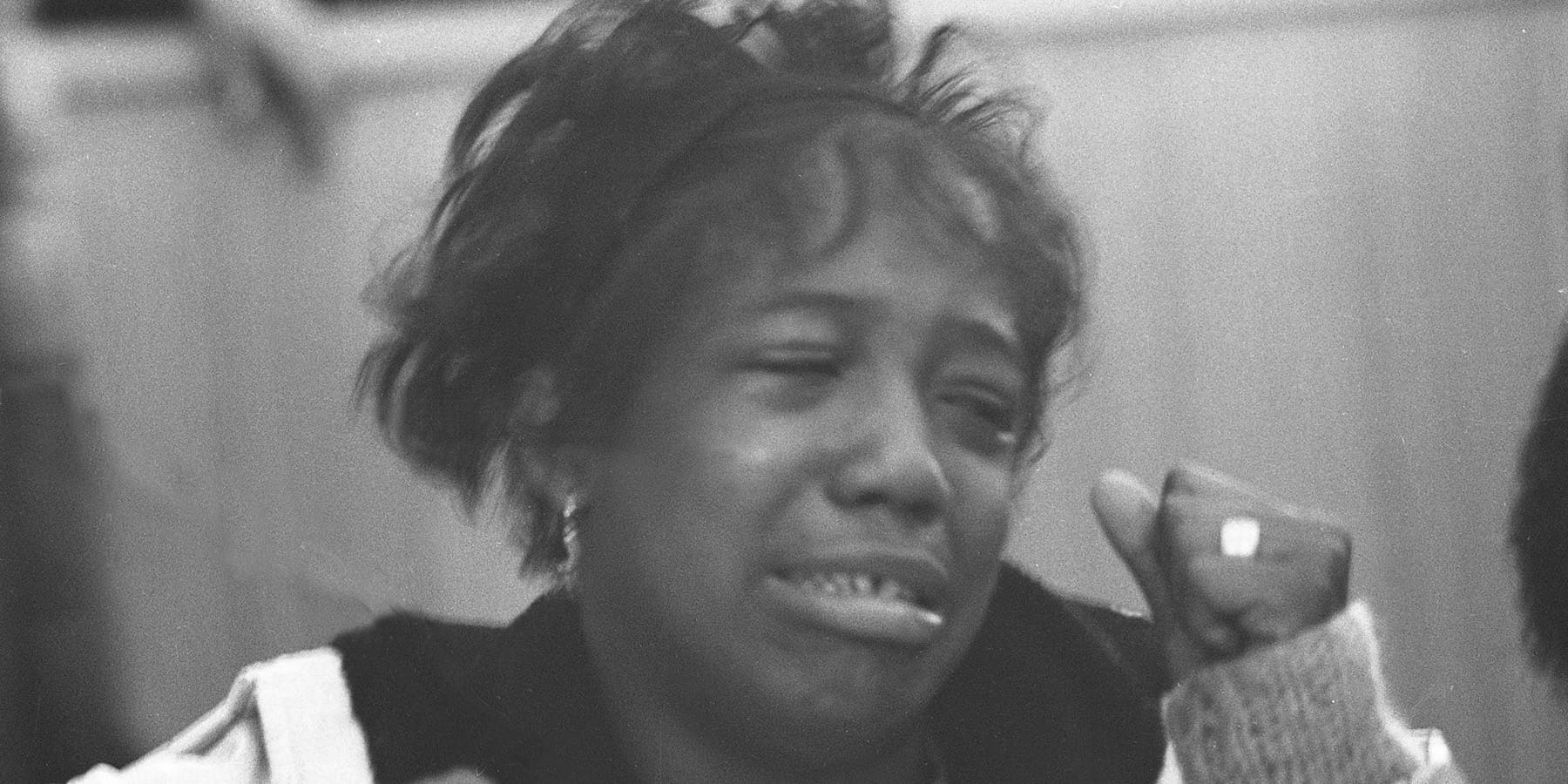 A woman at Liberty Baptist Church mourns the assassination of Dr. Martin Luther King Jr.