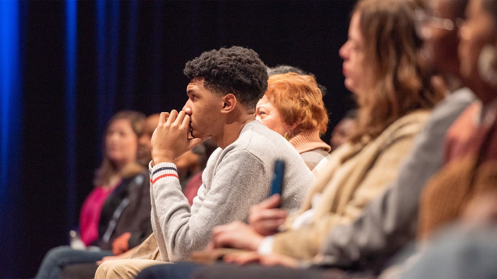 The audience looks on during the filming of the Firsthand: Democracy