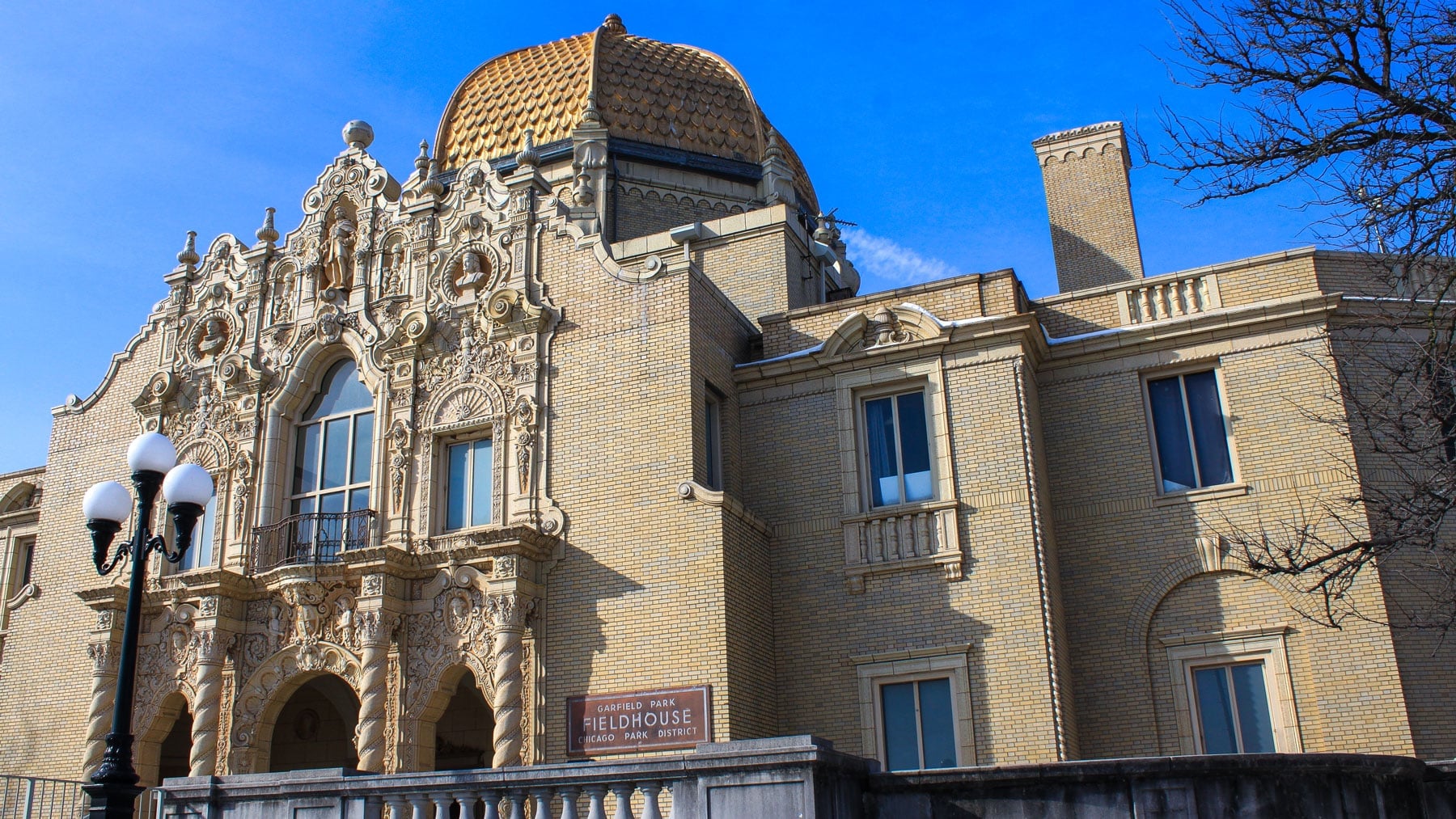 The Garfield Park fieldhouse is pictured on Feb. 9, 2026. (Dan Lambert / WTTW News)