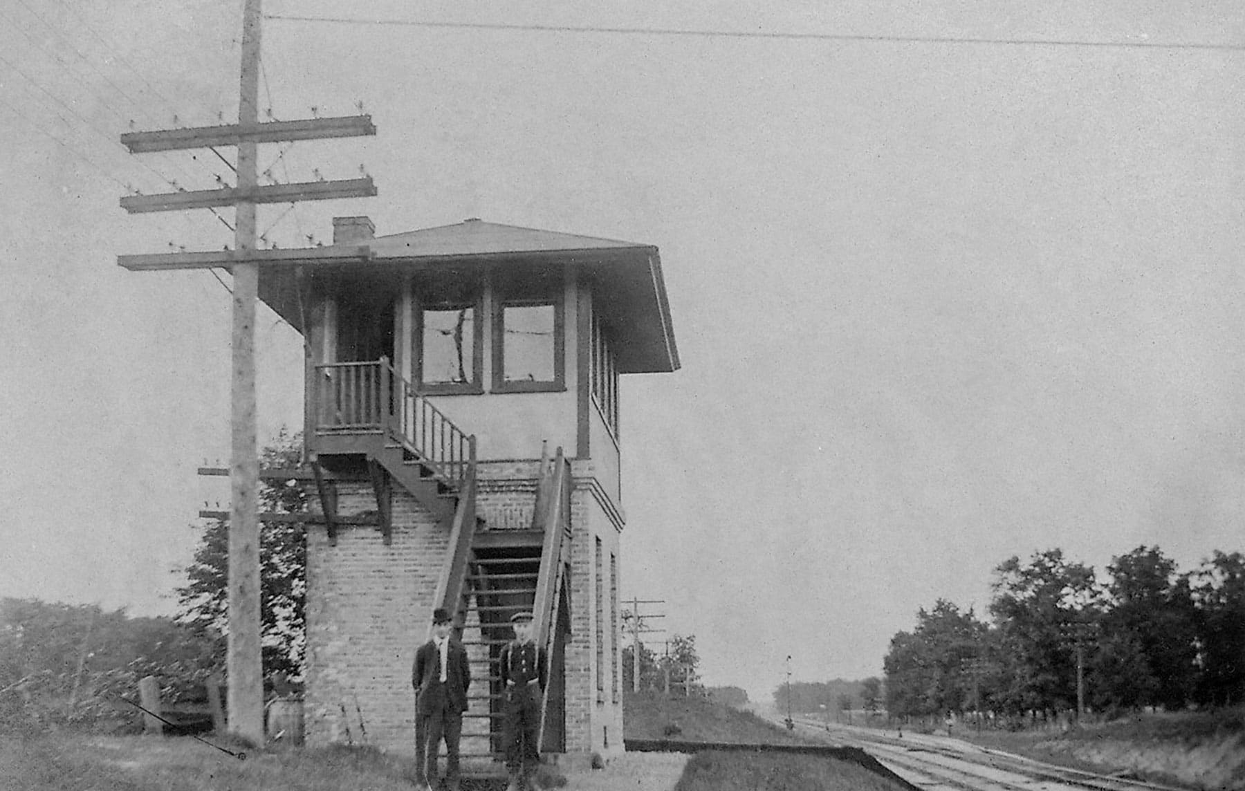 The Rondout train intersection in 1924.