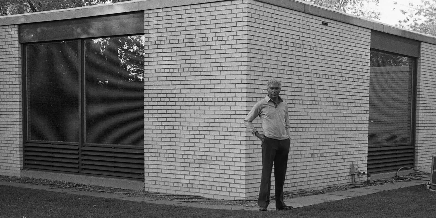 Architect John Warren Moutoussamy in front of his Chatham home