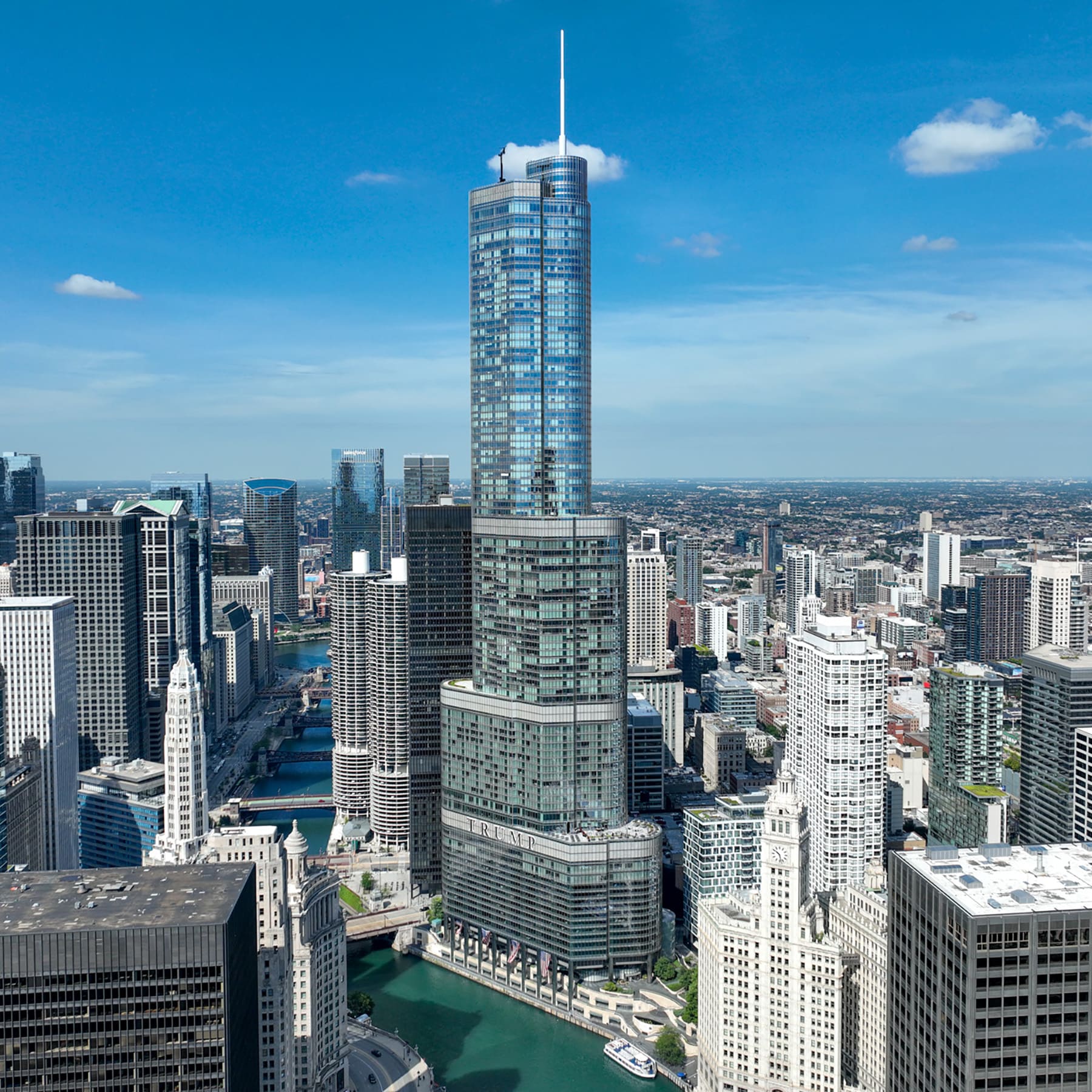 Trump International Hotel & Tower is the second tallest skyscraper in Chicago.