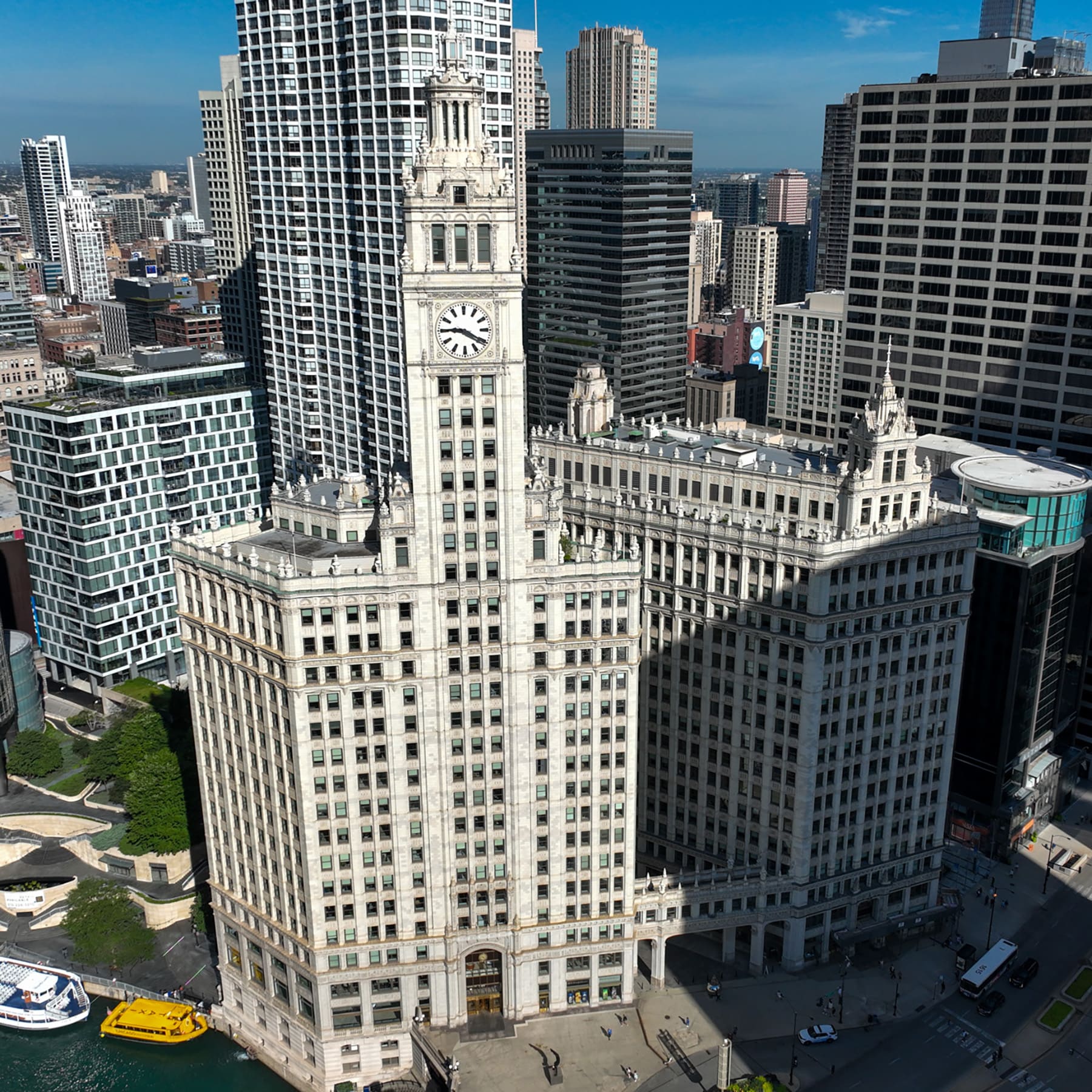 The Wrigley Building is comprised of two different towers.