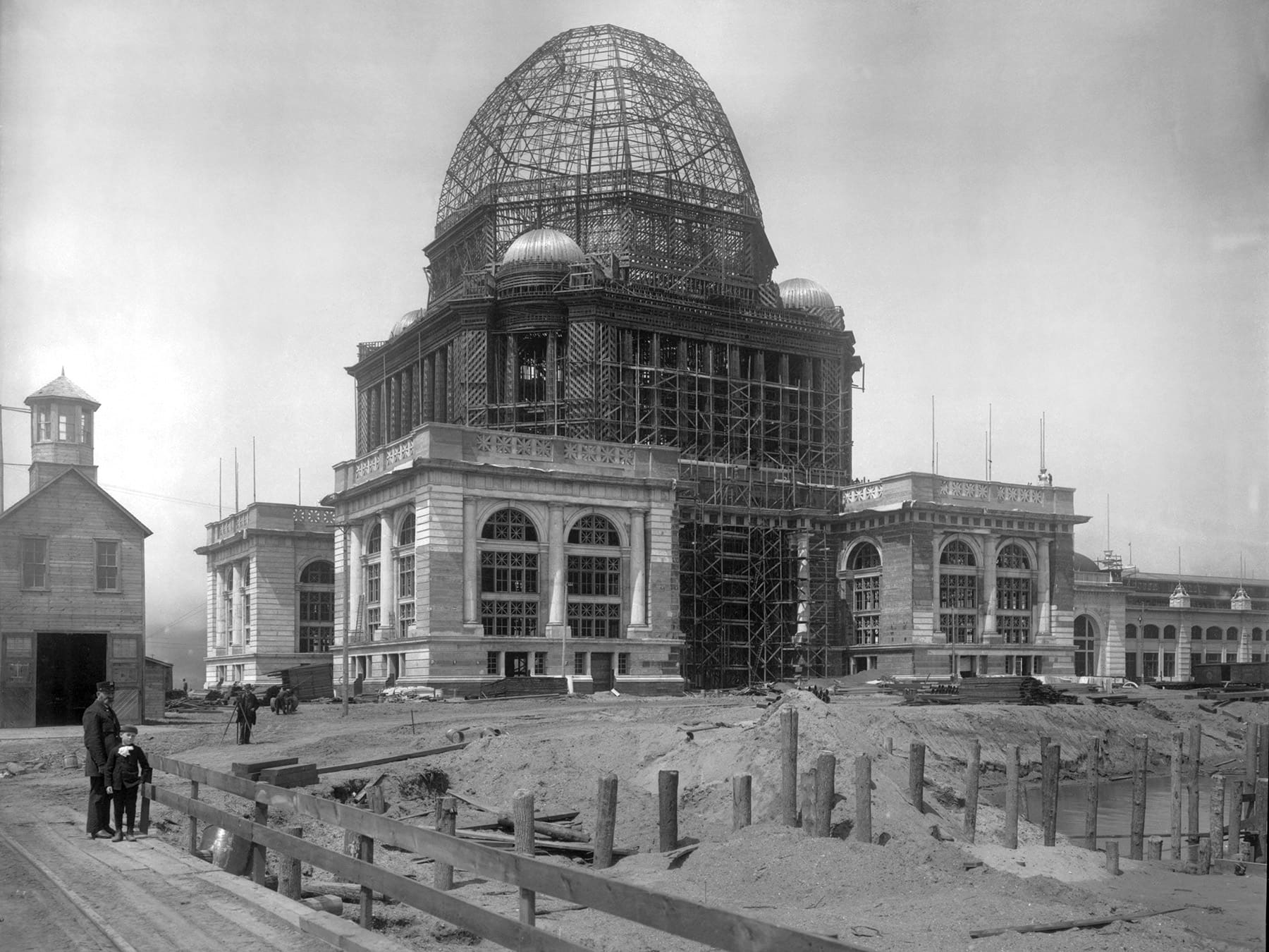 The Administration Building under construction in May 1892