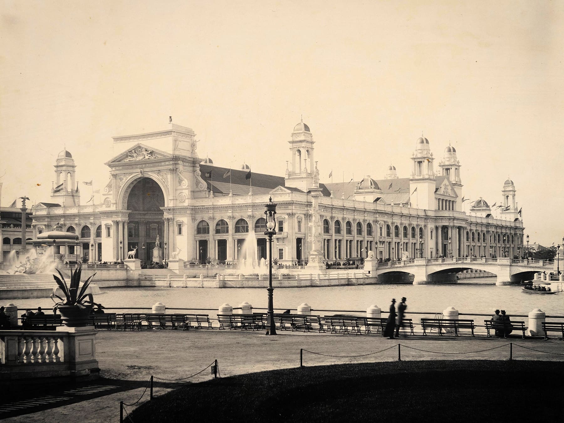 The Electricity Building, looking northwest across the basin from the Agricultural Building
