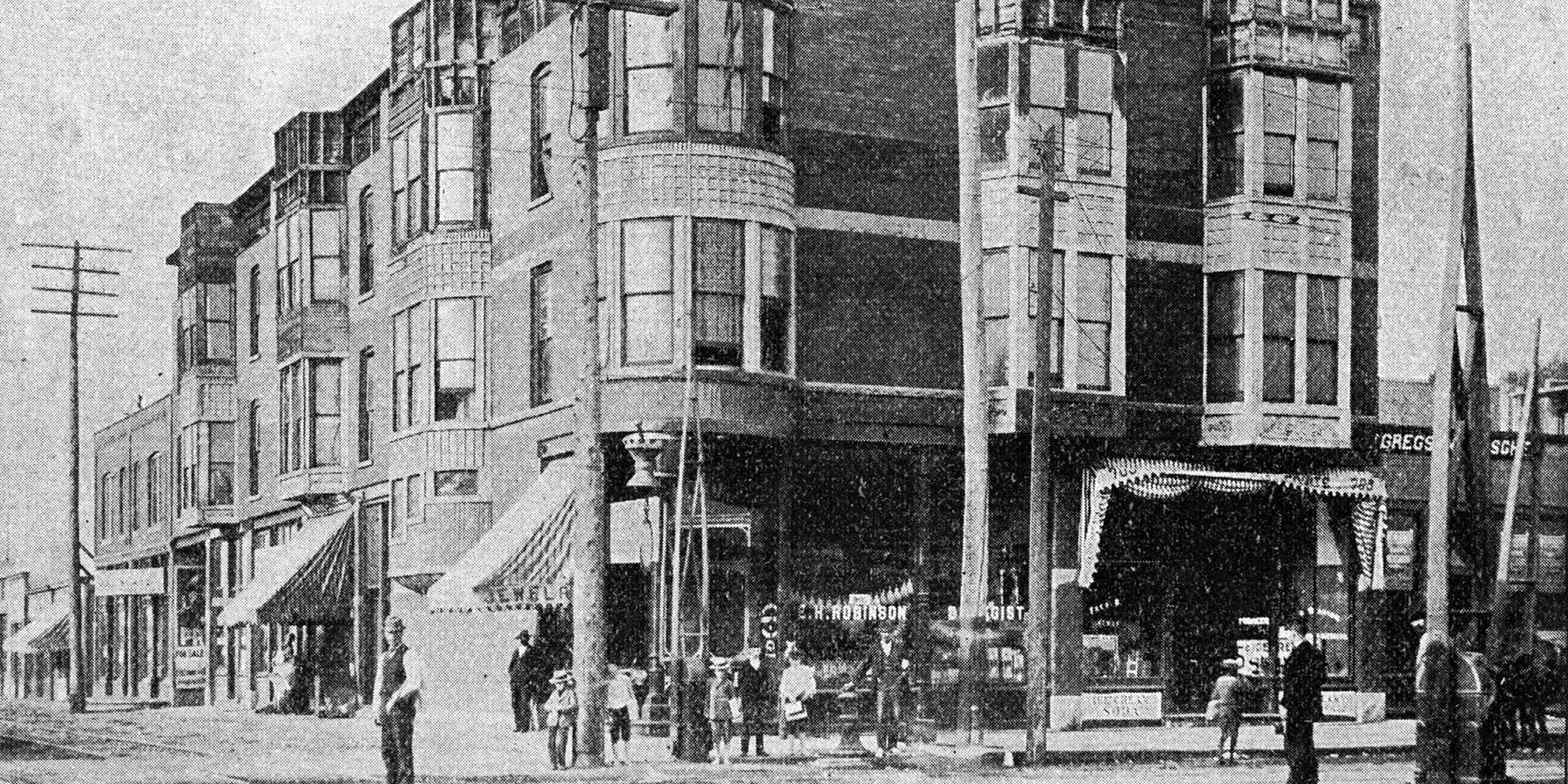 H. H. Holmes’s so-called “Murder Castle,” pictured in 1886.