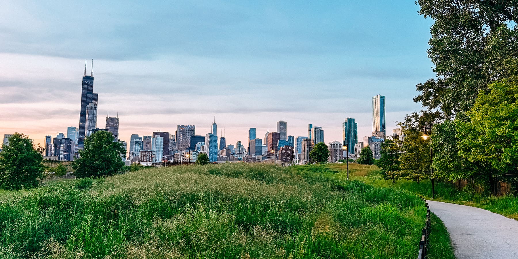 The Chicago skyline as seen from the South Side.