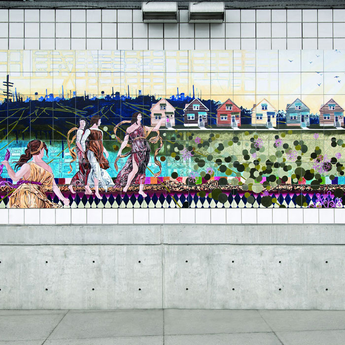 54th/Cermak Station, Nicole Gordon, 2004, 54th Street/Cermak Pink Line Station. Photo: Aron Gent / Courtesy of the Chicago Transit Authority