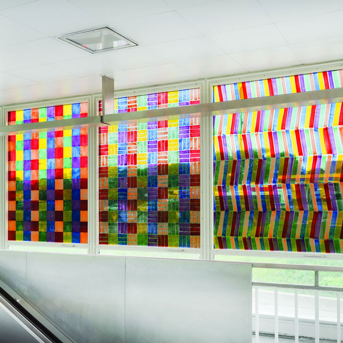 Seventyninth:Street:Shuffle, McArthur Binion, 2015, 79th Street Red Line Station. Photo: Aron Gent / Courtesy of the Chicago Transit Authority