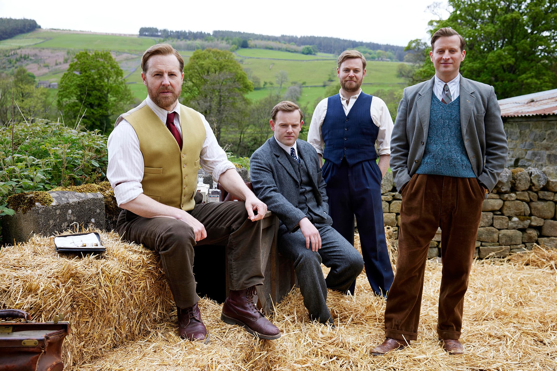 James, Siegfried, Tristan, and new vet Granville all pose