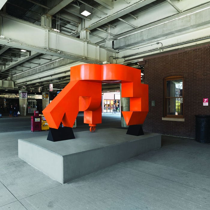 Space Junction of Energy, Jerald Jacquard, 1970, Belmont Station. Photo: Aron Gent / Courtesy of the Chicago Transit Authority