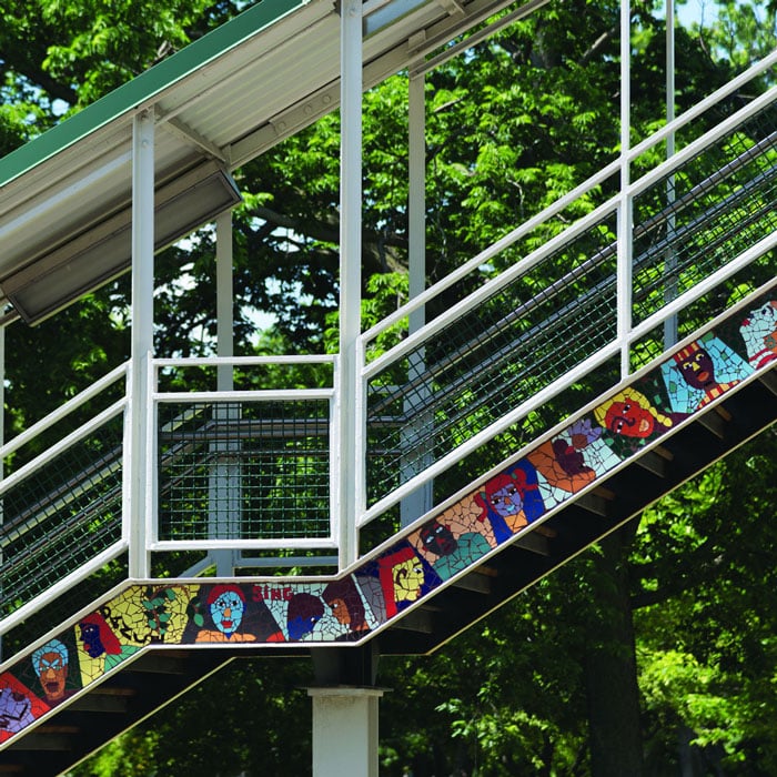 Conservatory Mosaics, Michael Cloud, Carolyn Elain, Salim Hurtado, and Nina Smoot-Cain, 2001-2004, Conservatory-Central Park Drive Green Line Station. Photo: Aron Gent / Courtesy of the Chicago Transit Authority