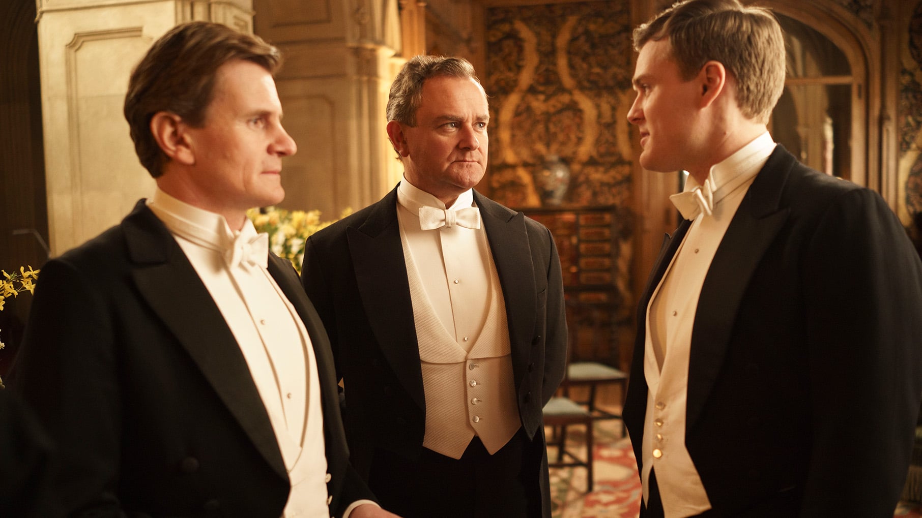 Gregson, Robert, and Bullock in tuxedoes