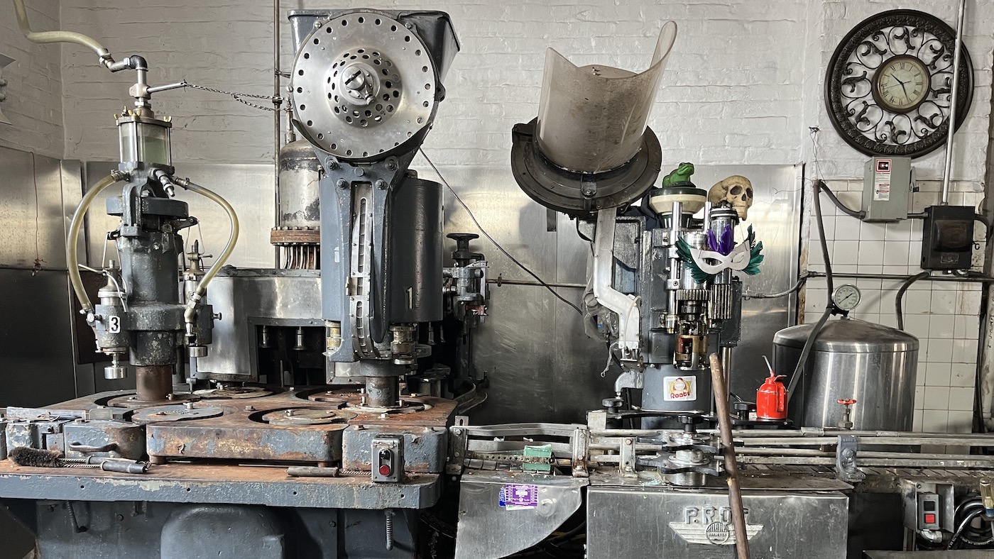 Heavy metal machinery used for bottling soda