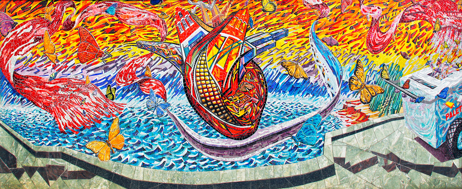 Hector Duarte’s ”Ice Cream Dream,” at the Chicago Transit Authority’s Western Avenue station on the Pink Line