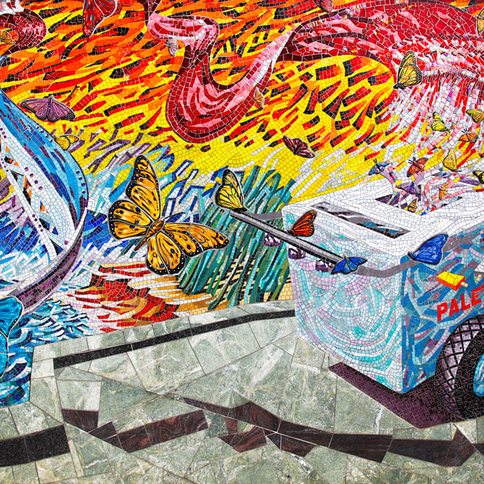Hector Duarte’s ”Ice Cream Dream,” at the Chicago Transit Authority’s Western Avenue station on the Pink Line
