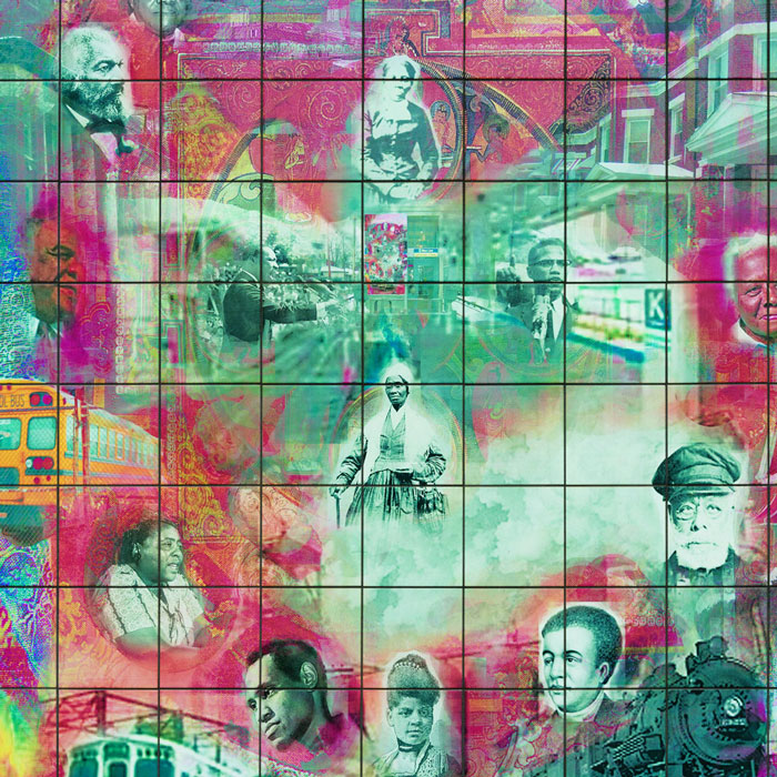Birth of Heroes: A Mandala for Harmony, Ivan Watkins, 2004, Kostner Pink Line Station. Photo: Aron Gent / Courtesy of the Chicago Transit Authority