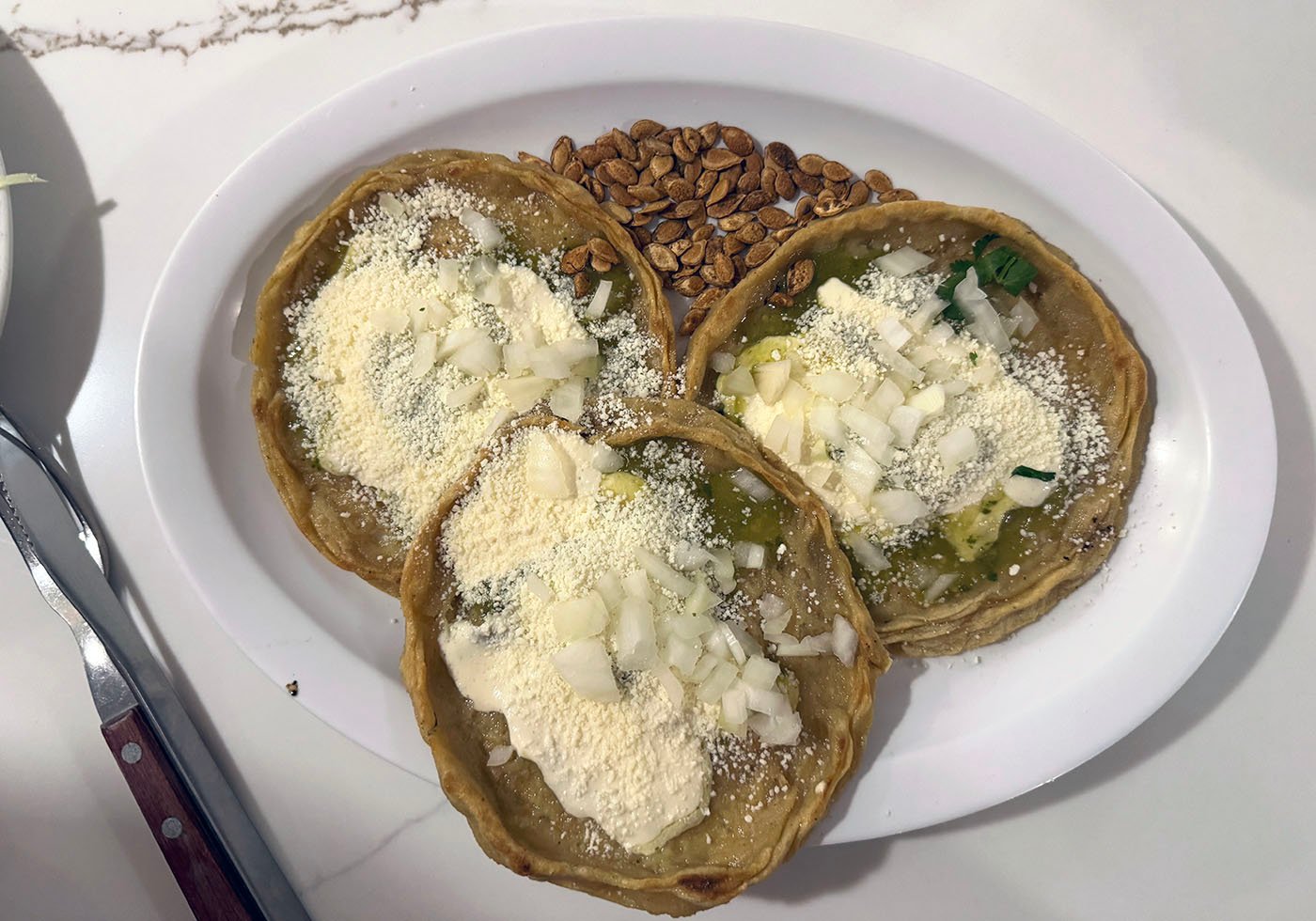 picaditas on a white plate