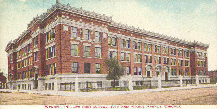 An illustration of Wendell Phillips High School in Chicago