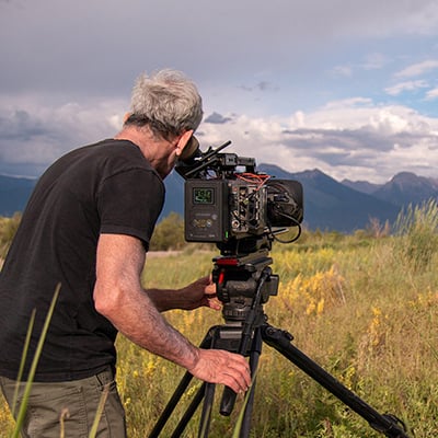 Filming of American Buffalo at National Bison Range, Montana, June 24, 2021. Credit: Jared Ames