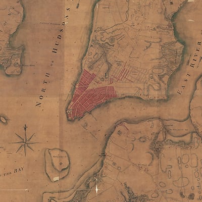 Plan de New York et des îles environnantes, ca. 1781. Credit: Library of Congress