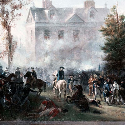 Battle of Germantown, Attack on Judge Chew's House, by Alonzo Chappel, 1860. Credit: Chicago History Museum / Bridgeman Images