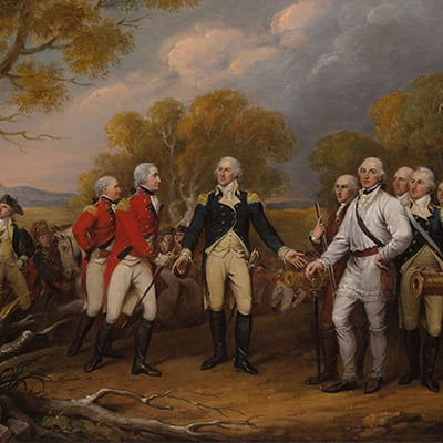 The Surrender of General Burgoyne at Saratoga, October 16, 1777, by John Trumbull. Credit: Yale University Art Gallery