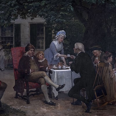 Franklin at Home in Philadelphia ca. 1787. Painting by Henry Bacon, ca. 1876. Photo: Benjamin Franklin Institute of Technology