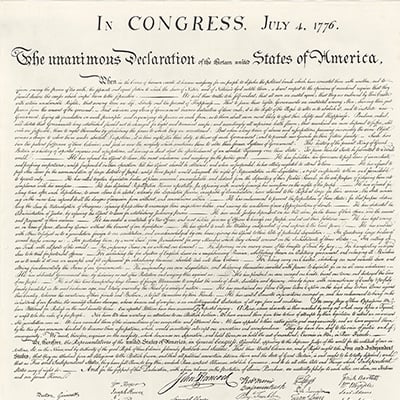 The Declaration of Independence. Photo: National Archives and Records Administration