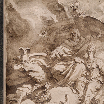 To the Genius of Franklin (Au Génie de Franklin). Print by Marguerite Gérard after Jean-Honoré Fragonard, 1778. Photo: Davison Art Center, Wesleyan University
