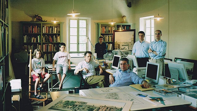 Pier Carlo Bontempi with his staff