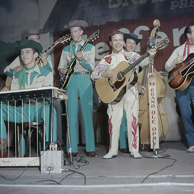 Little Jimmy Dickens on the Grand Ole Opry, Nashville, c.1955 Photo: Courtesy of Les Leverett Collection