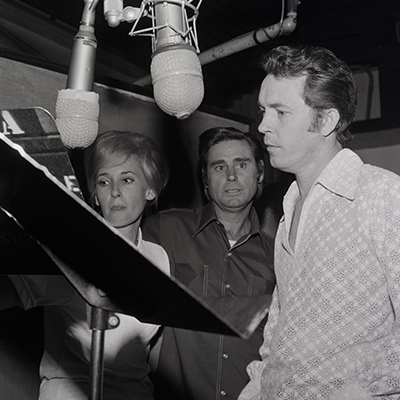 Tammy Wynette and George Jones with producer Billy Sherrill, 1971. Photo: Courtesy of Nashville Public Library, Special Collections