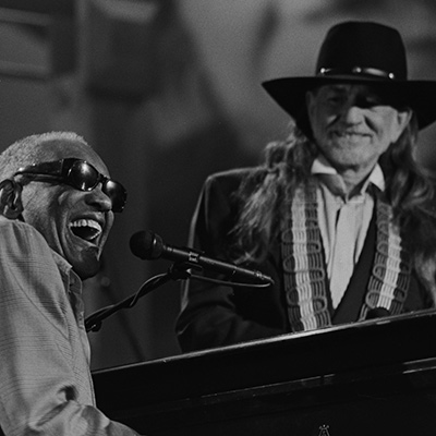 Ray Charles and Willie Nelson, Austin, Texas, 1993. Photo: Courtesy of Scott Newton