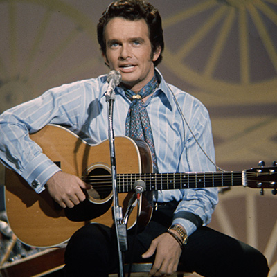 Merle Haggard on the Johnny Cash Show, 1970. Photo: Courtesy of Les Leverett photograph, Grand Ole Opry Archives