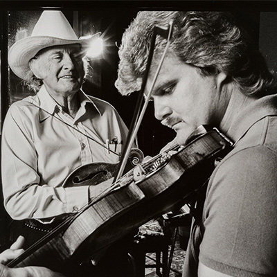 Bill Monroe and Ricky Skaggs, 1984. Photo: Courtesy of Larry Dixon