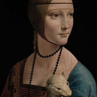 Lady with an Ermine by Leonardo da Vinci, circa 1490. Credit: Czartoryski Museum, Kracow, Poland/Bridgeman Images