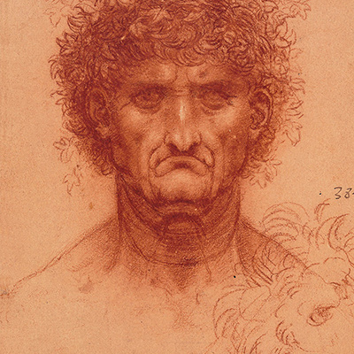 The bust of a man, and the head of a lion by Leonardo da Vinci, circa 1510. Credit: Royal Collection Trust / © His Majesty King Charles III, 2024 / Bridgeman Images