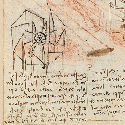 Illustration of a windmill. Notes on expenditures to construct it, circa 1503. Credit: Biblioteca Nacional de España