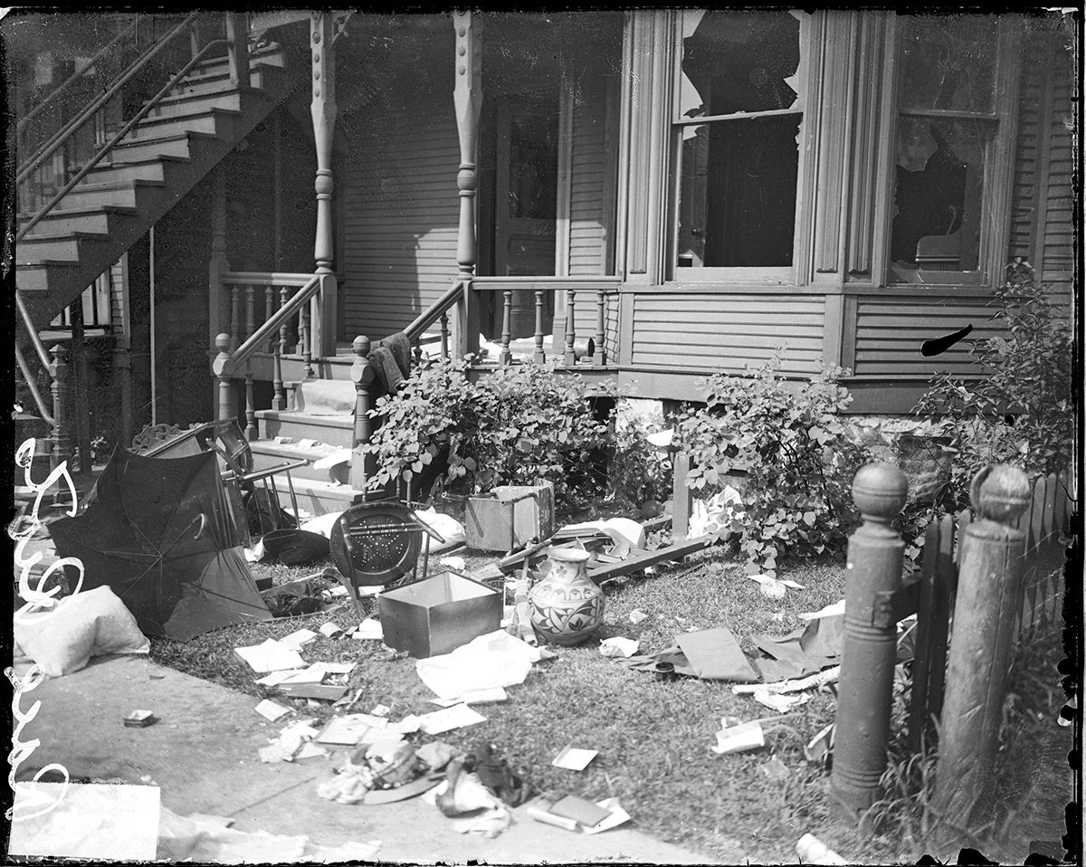 Vandalized first floor of house