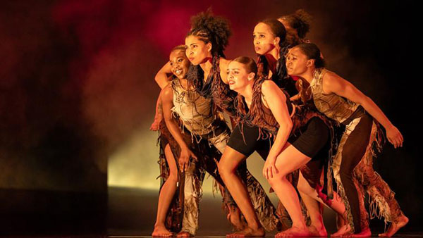 Red Clay Dance Company. (Michelle Reid Photography) Six women dancing on stage for the Red Clay Dance Company