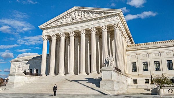 An exterior photo of the U.S. Supreme Court.
